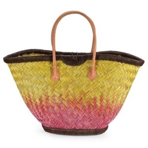 MAR Y SOL Nantucket Ombre Woven Straw Basket Tote.